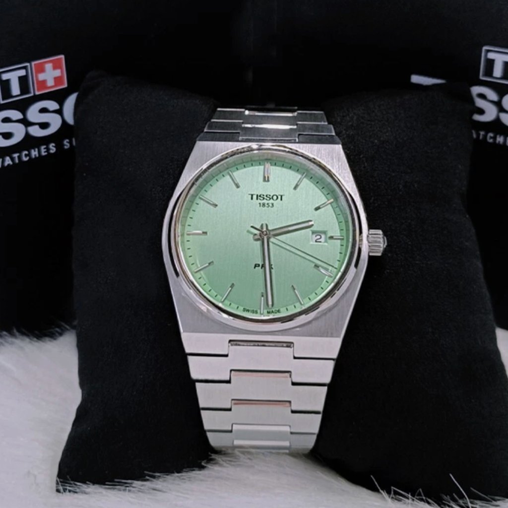 Men Tissot Classic Prx Mint Green Dial Quartz Watch